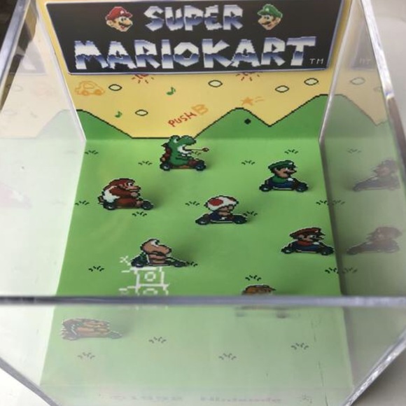 Super Mario Kart 3D Cube Handmade Diorama Snes - Picture 4 of 10